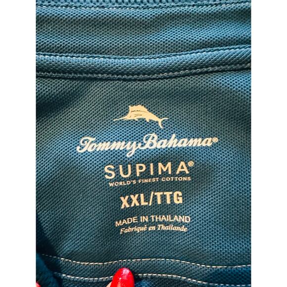 TOMMY BAHAMA : Emfielder Polo Long Sleeve - XXL/TTG - Teal Blue (like new) - Picture 7 of 8